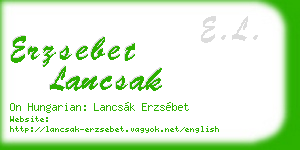 erzsebet lancsak business card