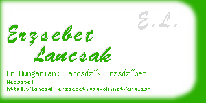 erzsebet lancsak business card